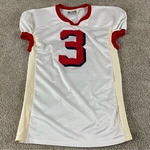 Vintage Powers Football Jerseys 44 Sleeveless Mesh Cut Off 80s Made In USA F423